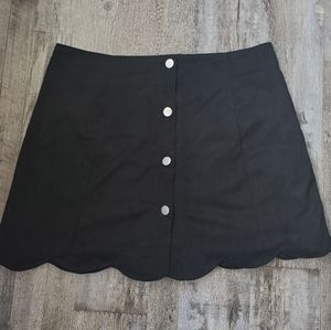 Button-up,  Suede skirt
